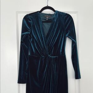Teal Velvet Dress
